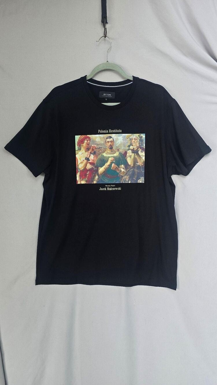 BYTOM Shirt Mens XL Black Polonia Restituta Jacek Malczewski Polish Art Tee